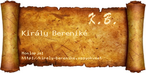 Király Bereniké névjegykártya